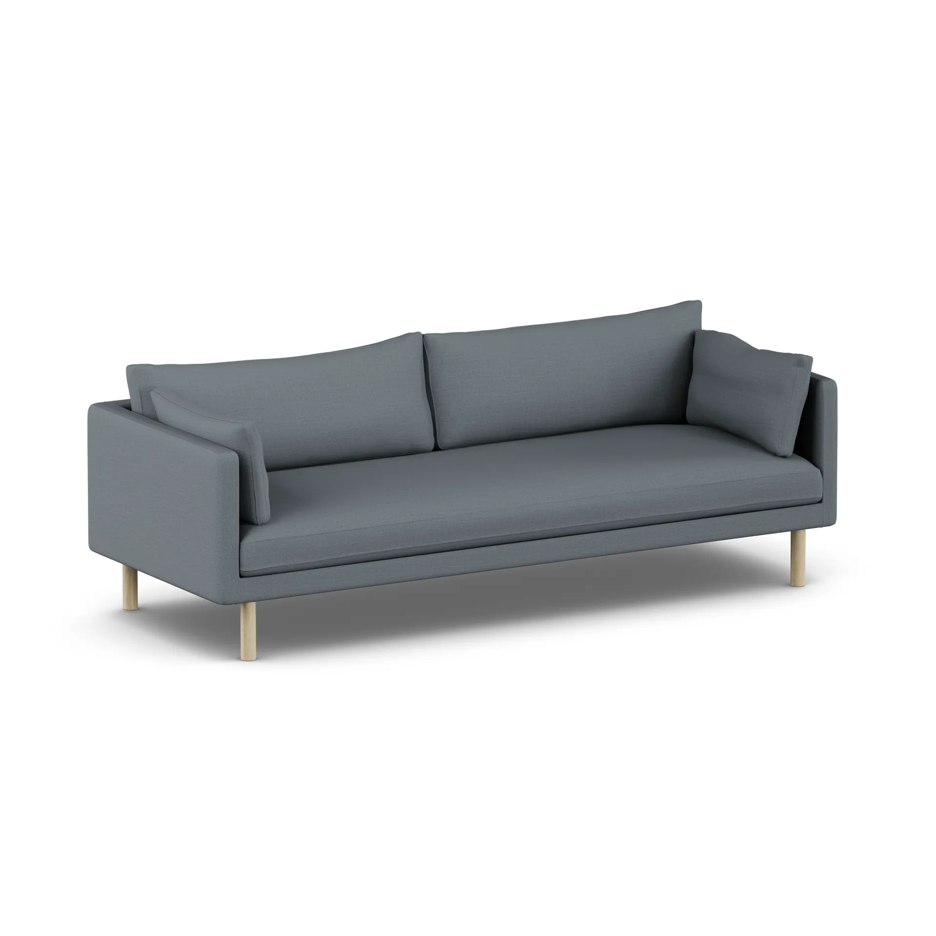 Linnevik Sofa, Same Blue 6678-Eiche weiß geölt, 4-sitzig, ohne Volant 1898