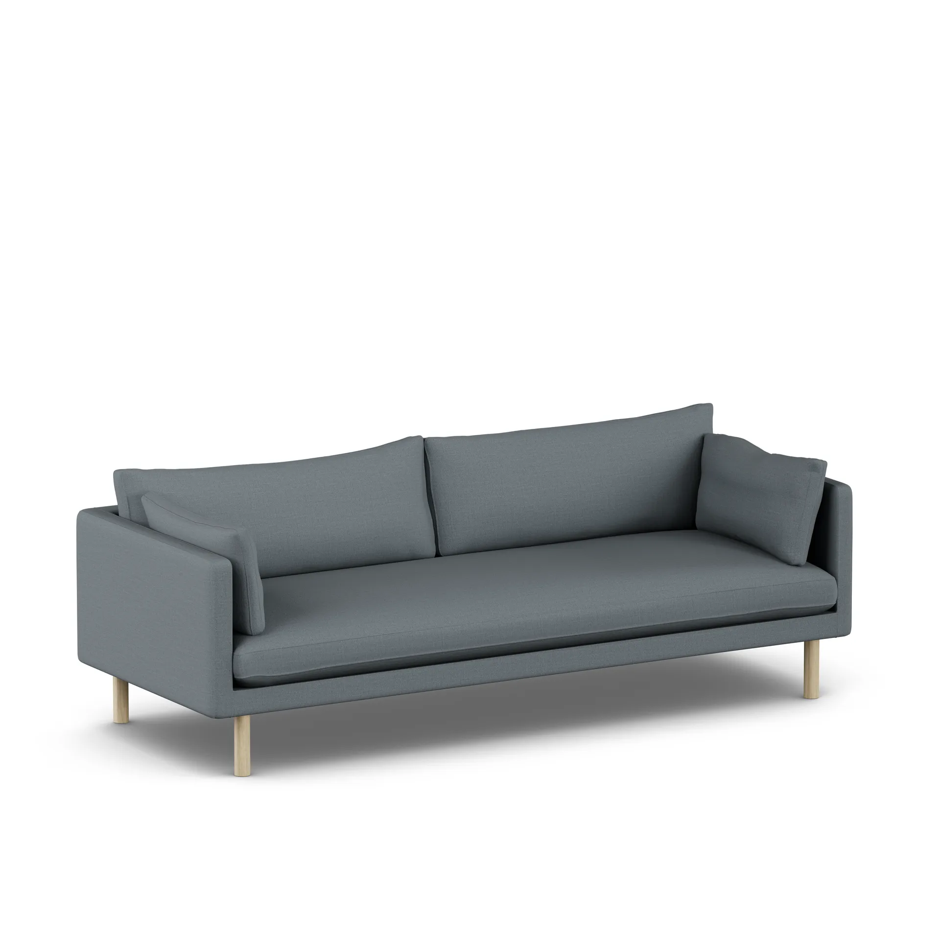 Linnevik Sofa, Same Blue 6678-Eiche weiß geölt, 4-sitzig 1898