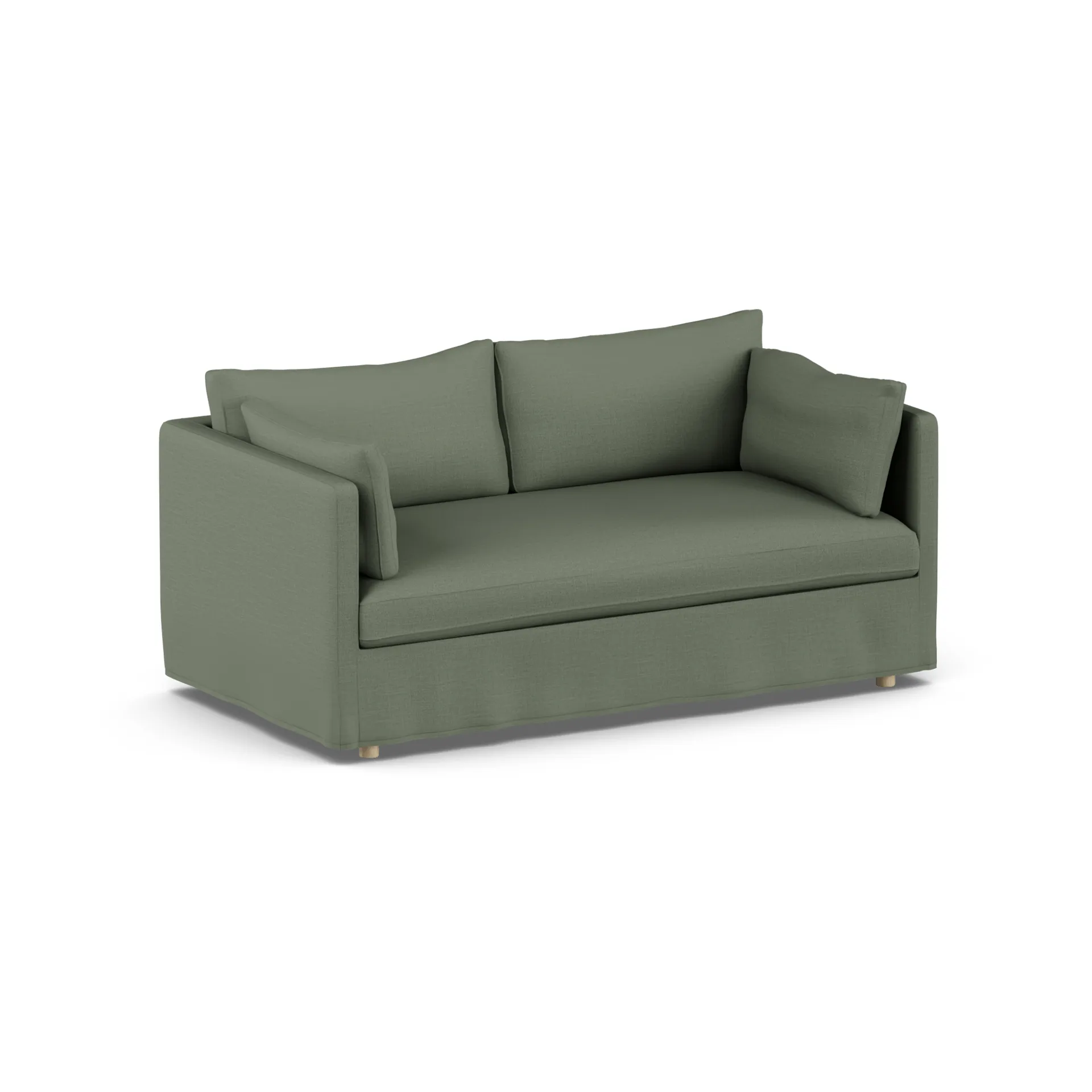Linnevik Sofa, Same Forest 6677-Eiche weiß geölt, 2-sitzig, mit Volant 1898