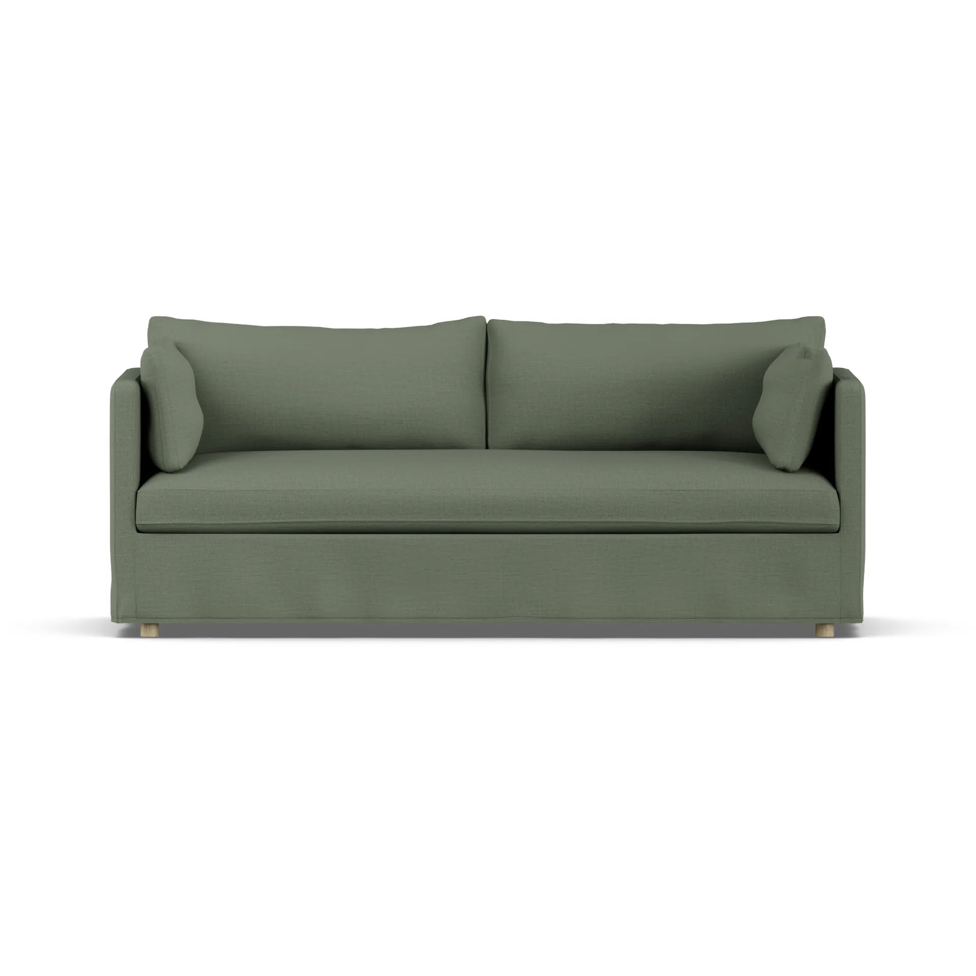 Linnevik Sofa, Same Forest 6677-Eiche weiß geölt, 3-sitzig, mit Volant 1898
