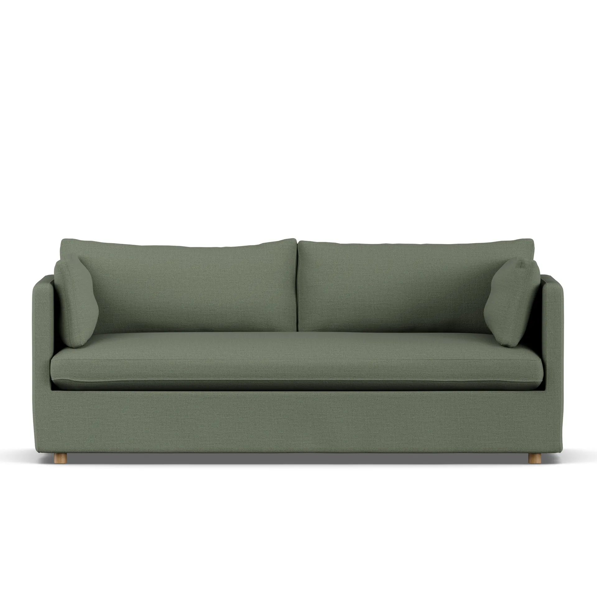 Linnevik Sofa, Same Forest 6677-Eiche weiß geölt, 3-sitzig, mit Volant 1898