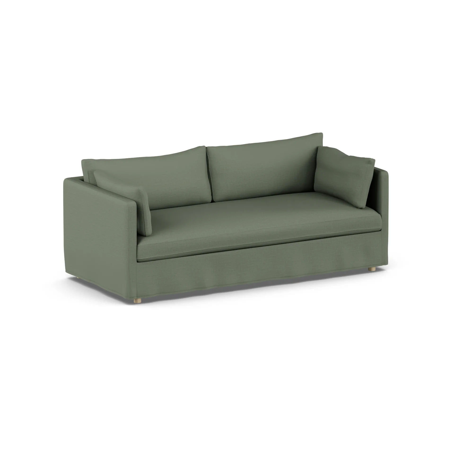 Linnevik Sofa, Same Forest 6677-Eiche weiß geölt, 3-sitzig, mit Volant 1898