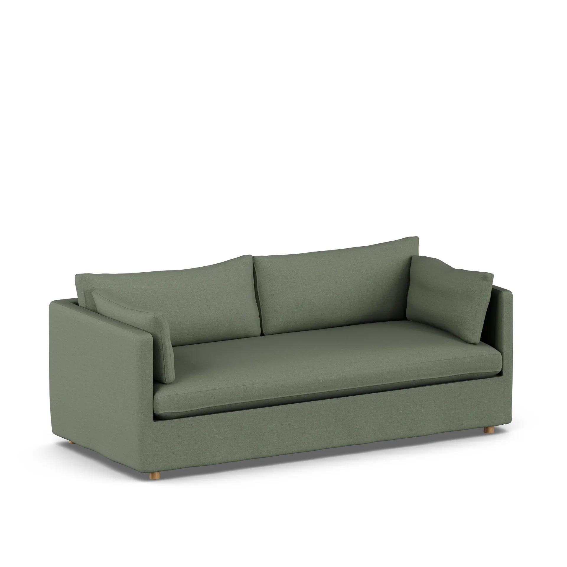 Linnevik Sofa, Same Forest 6677-Eiche weiß geölt, 3-sitzig, mit Volant 1898