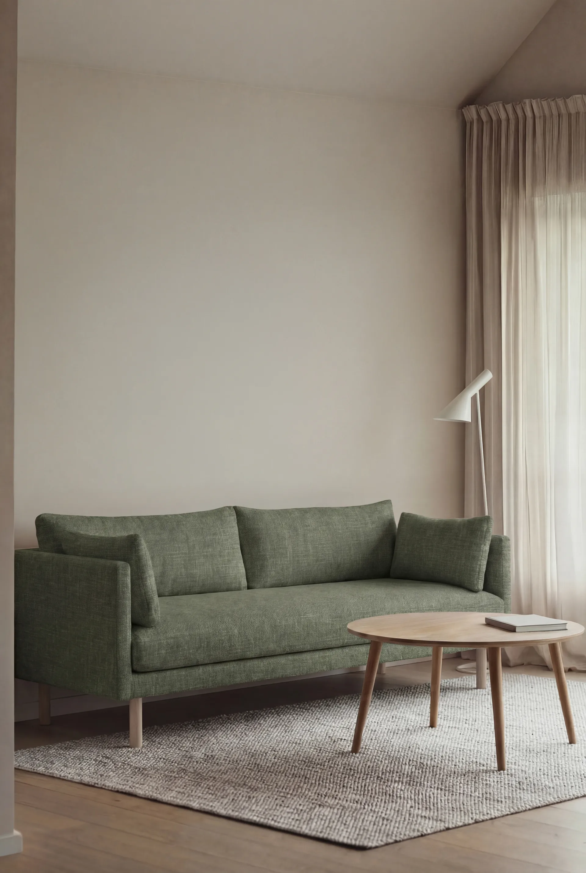 Linnevik Sofa, Same Forest 6677-Eiche weiß geölt, 3-sitzig, ohne Volant 1898