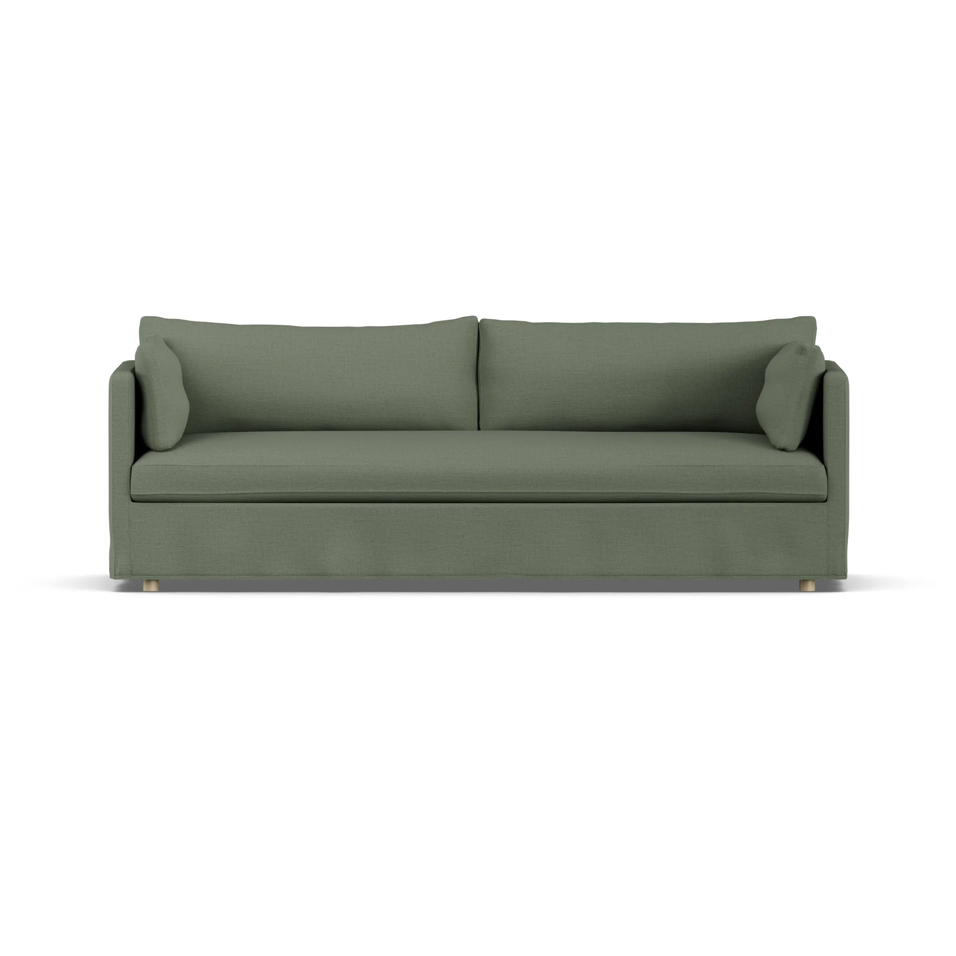 Linnevik Sofa, Same Forest 6677-Eiche weiß geölt, 4-sitzig, mit Volant 1898