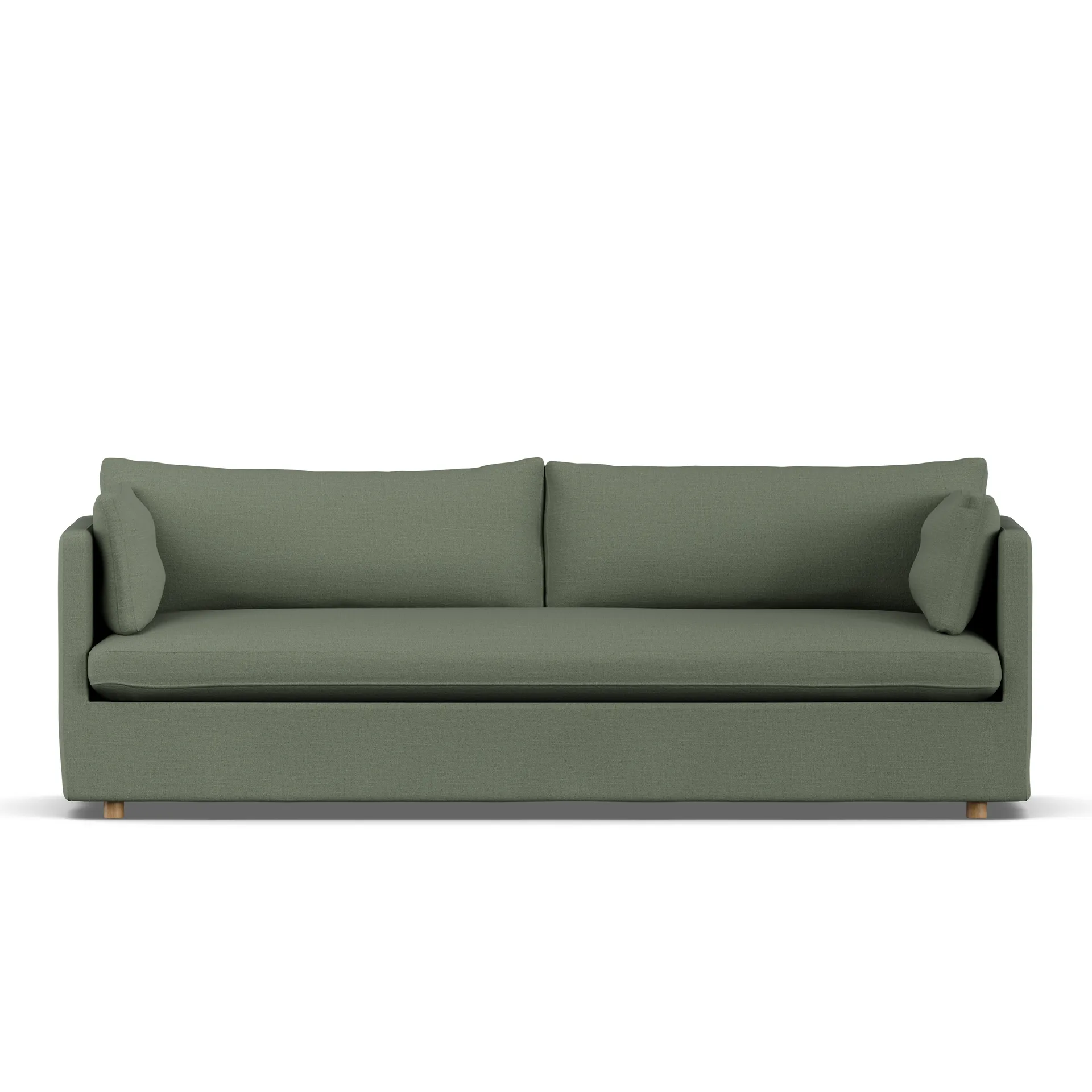 Linnevik Sofa, Same Forest 6677-Eiche weiß geölt, 4-sitzig, mit Volant 1898