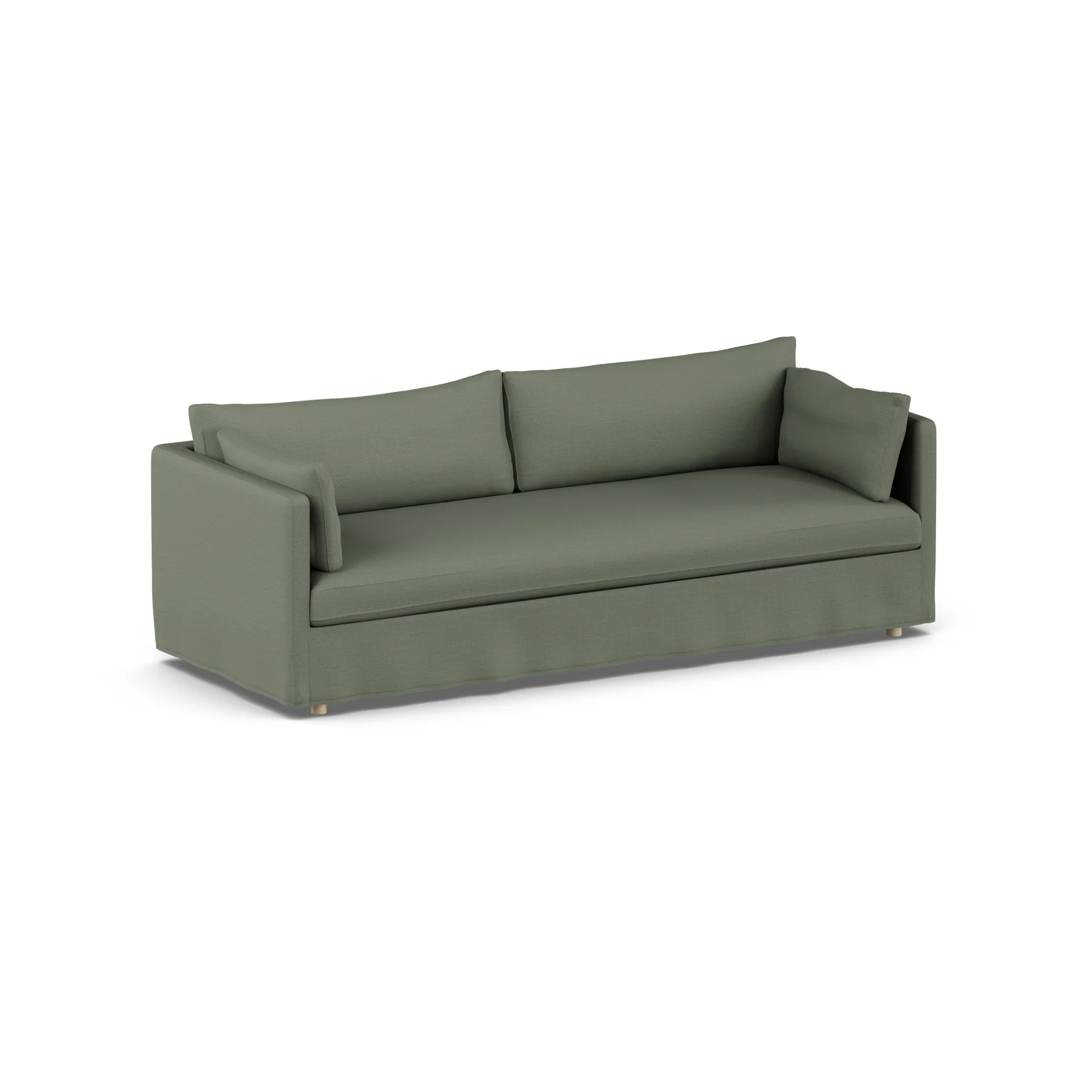 Linnevik Sofa, Same Forest 6677-Eiche weiß geölt, 4-sitzig, mit Volant 1898