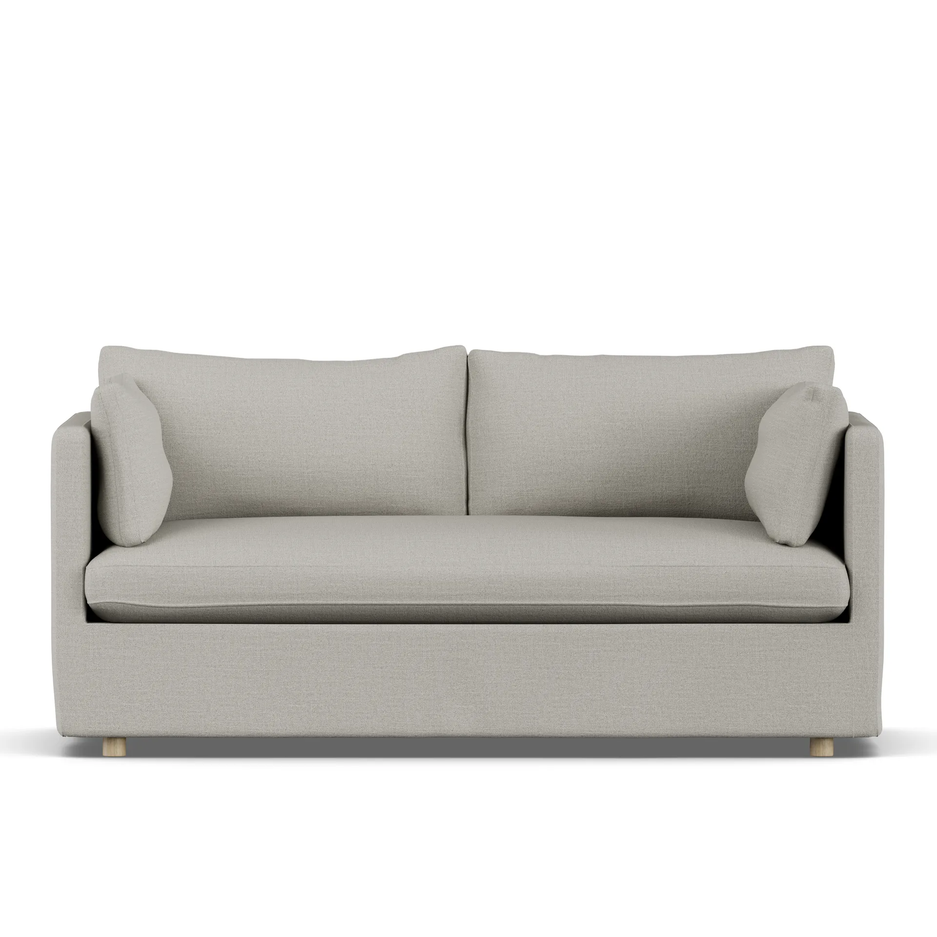 Linnevik Sofa, Same Grey 6673-Eiche weiß geölt, 2-sitzig, mit Volant 1898