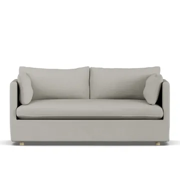 Linnevik Sofa - Same Grey 6673-Eiche weiß geölt, 2-sitzig, mit Volant - 1898