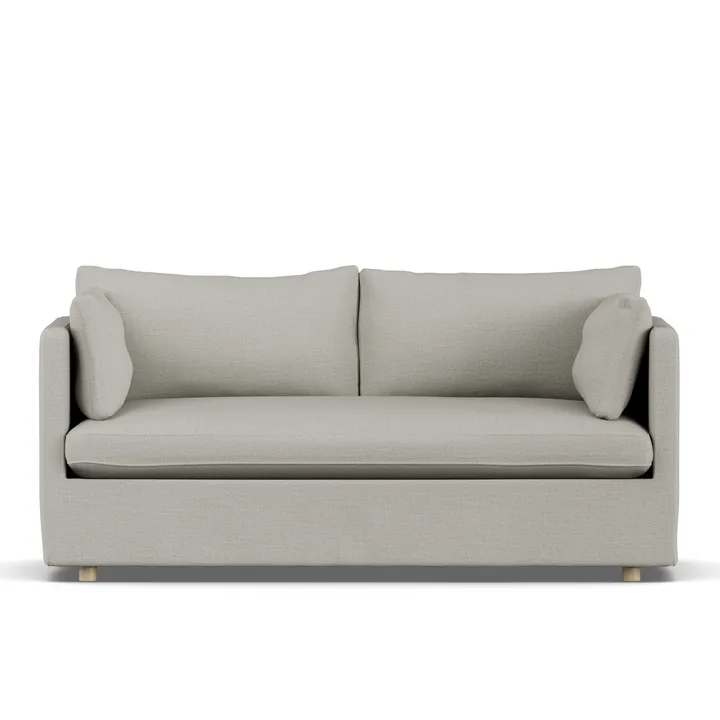 Linnevik Sofa - Same Grey 6673-Eiche weiß geölt, 2-sitzig, mit Volant - 1898