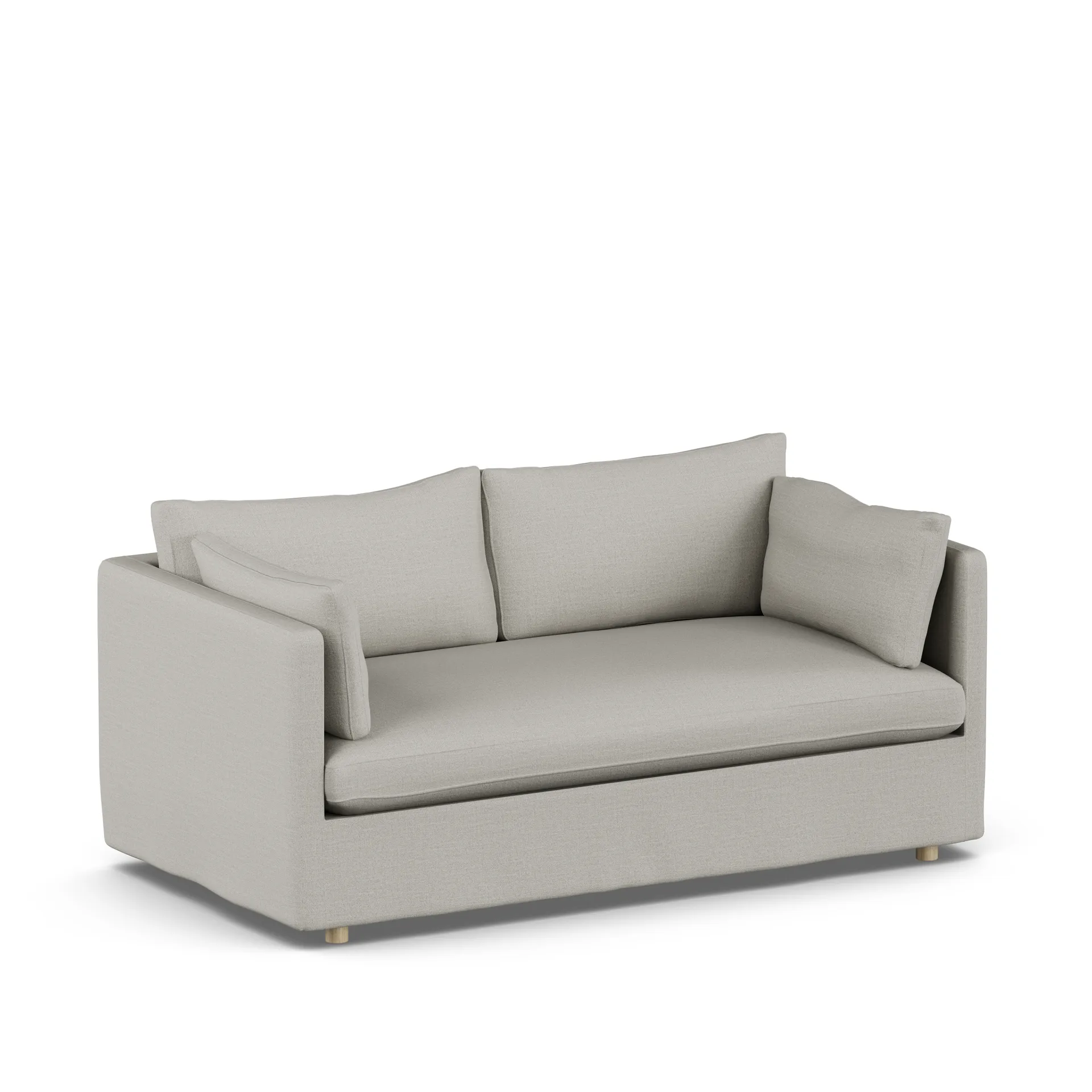 Linnevik Sofa, Same Grey 6673-Eiche weiß geölt, 2-sitzig, mit Volant 1898
