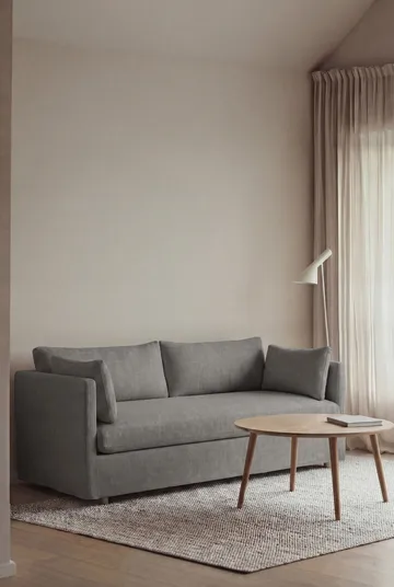 Linnevik Sofa - Same Grey 6673-Eiche weiß geölt, 2-sitzig, mit Volant - 1898