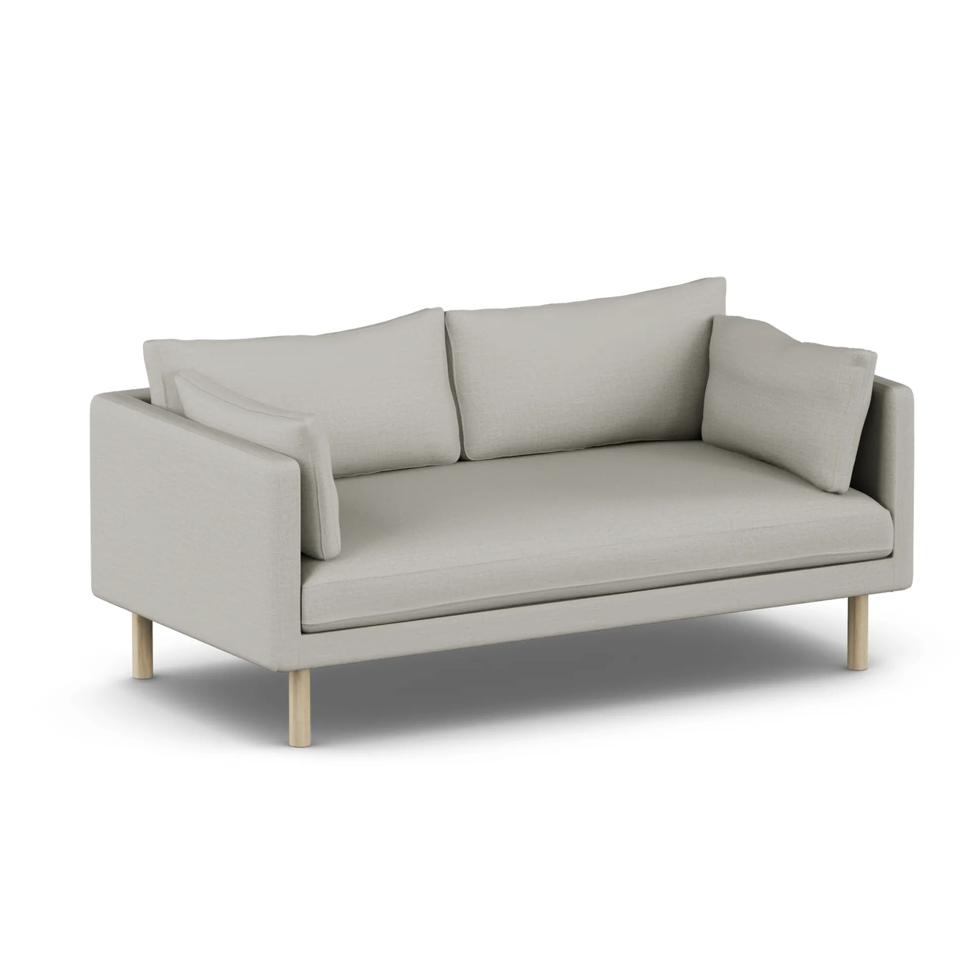 Linnevik Sofa, Same Grey 6673-Eiche weiß geölt, 2-sitzig, ohne Volant 1898