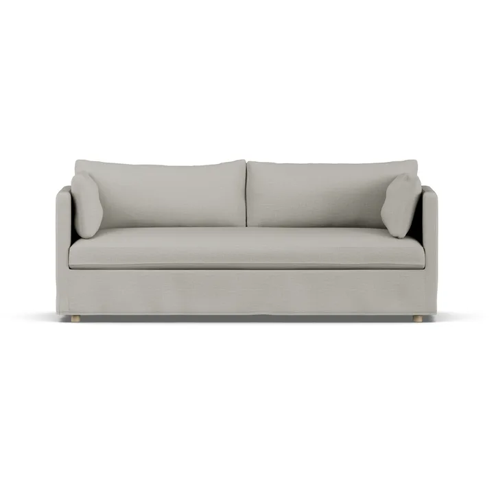 Linnevik Sofa - Same Grey 6673-Eiche weiß geölt, 3-sitzig, mit Volant - 1898