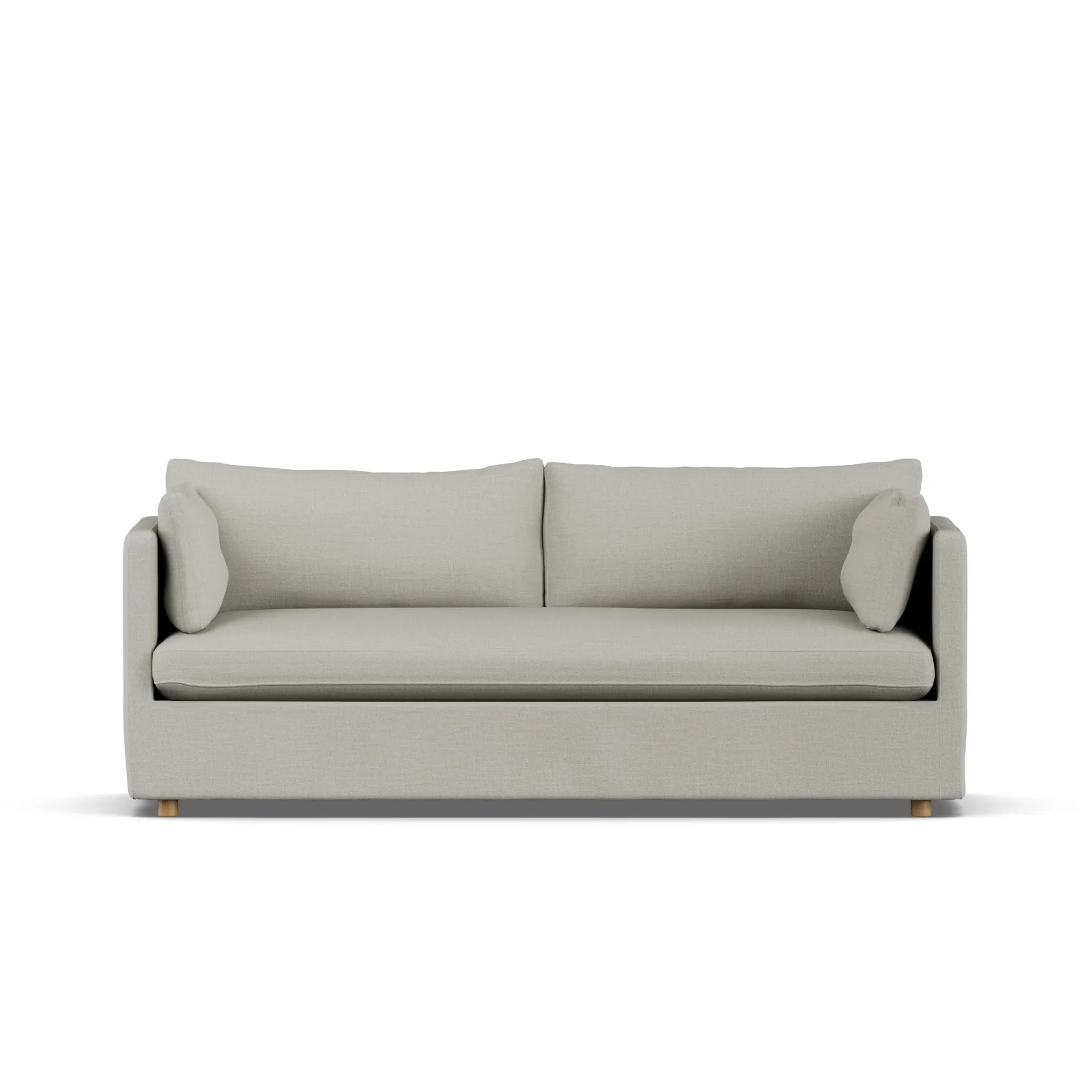 Linnevik Sofa, Same Grey 6673-Eiche weiß geölt, 3-sitzig, mit Volant 1898