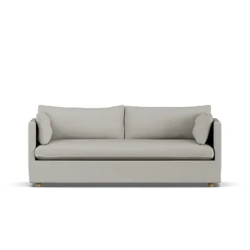 Linnevik Sofa - Same Grey 6673-Eiche weiß geölt, 3-sitzig, mit Volant - 1898