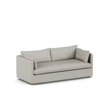 Linnevik Sofa - Same Grey 6673-Eiche weiß geölt, 3-sitzig, mit Volant - 1898