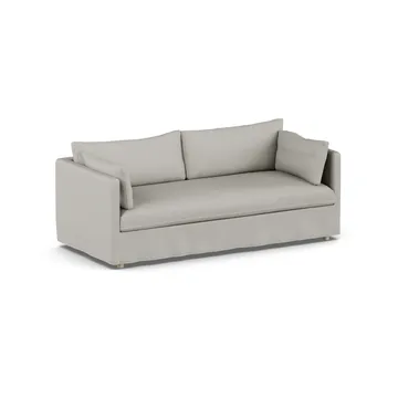 Linnevik Sofa - Same Grey 6673-Eiche weiß geölt, 3-sitzig, mit Volant - 1898