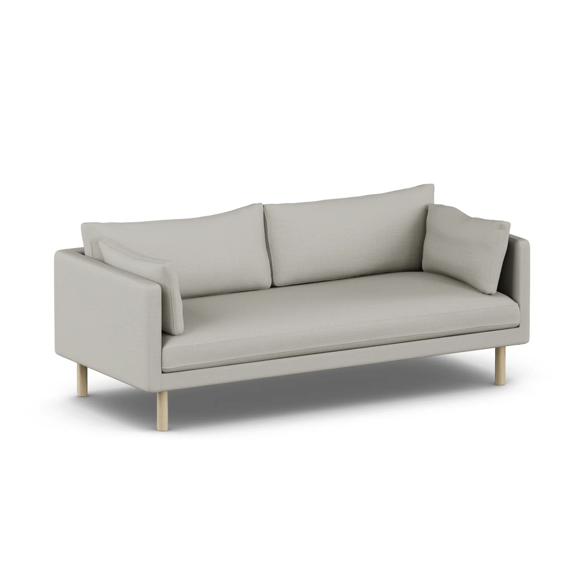 Linnevik Sofa, Same Grey 6673-Eiche weiß geölt, 3-sitzig, ohne Volant 1898