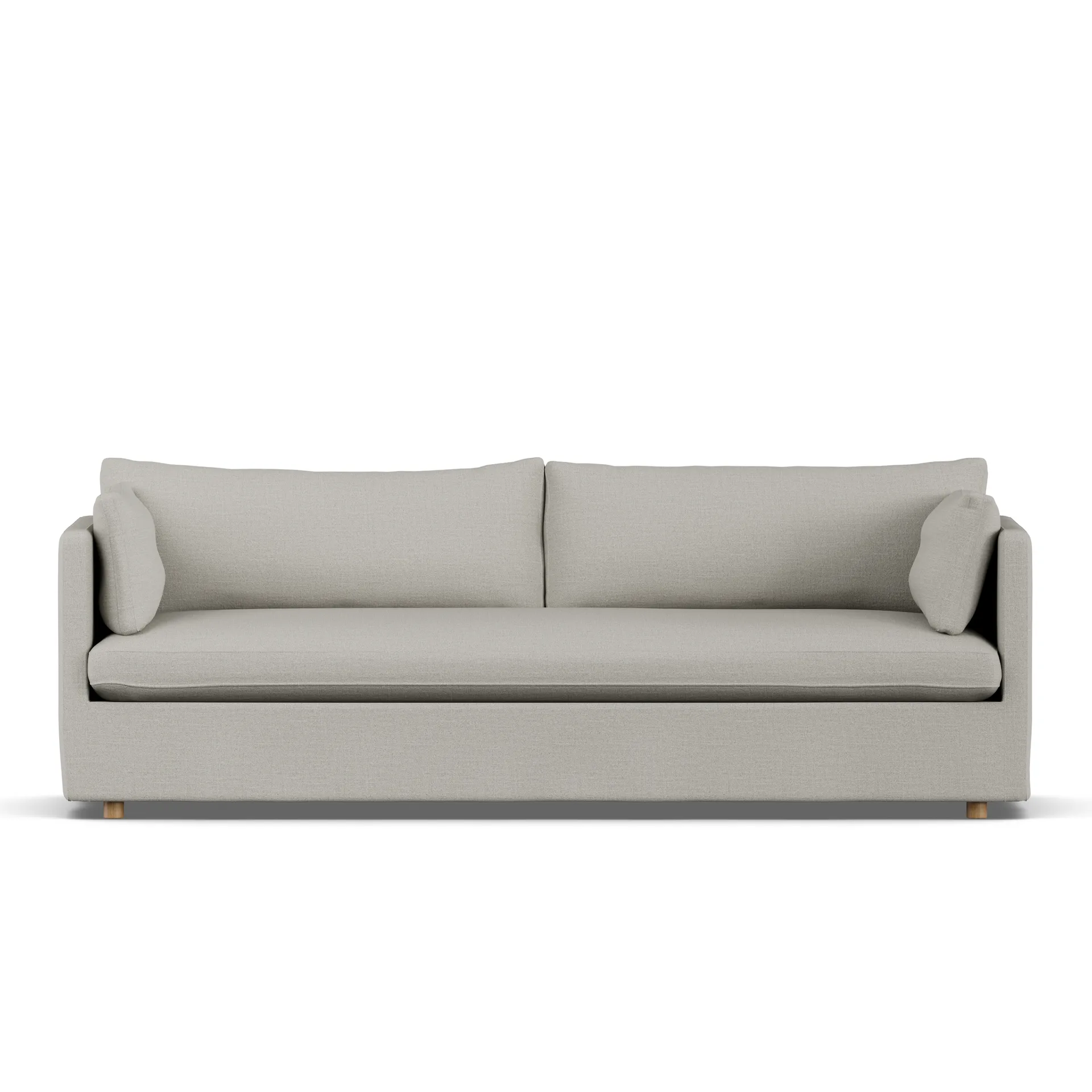 Linnevik Sofa, Same Grey 6673-Eiche weiß geölt, 4-sitzig, mit Volant 1898