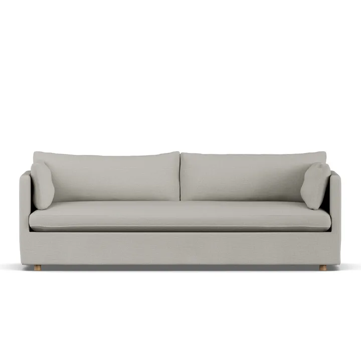 Linnevik Sofa - Same Grey 6673-Eiche weiß geölt, 4-sitzig, mit Volant - 1898