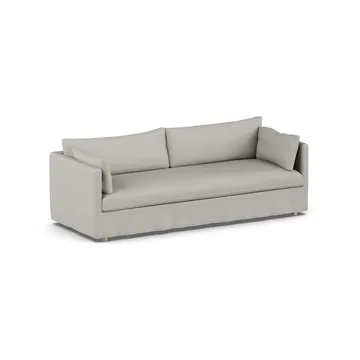 Linnevik Sofa - Same Grey 6673-Eiche weiß geölt, 4-sitzig, mit Volant - 1898