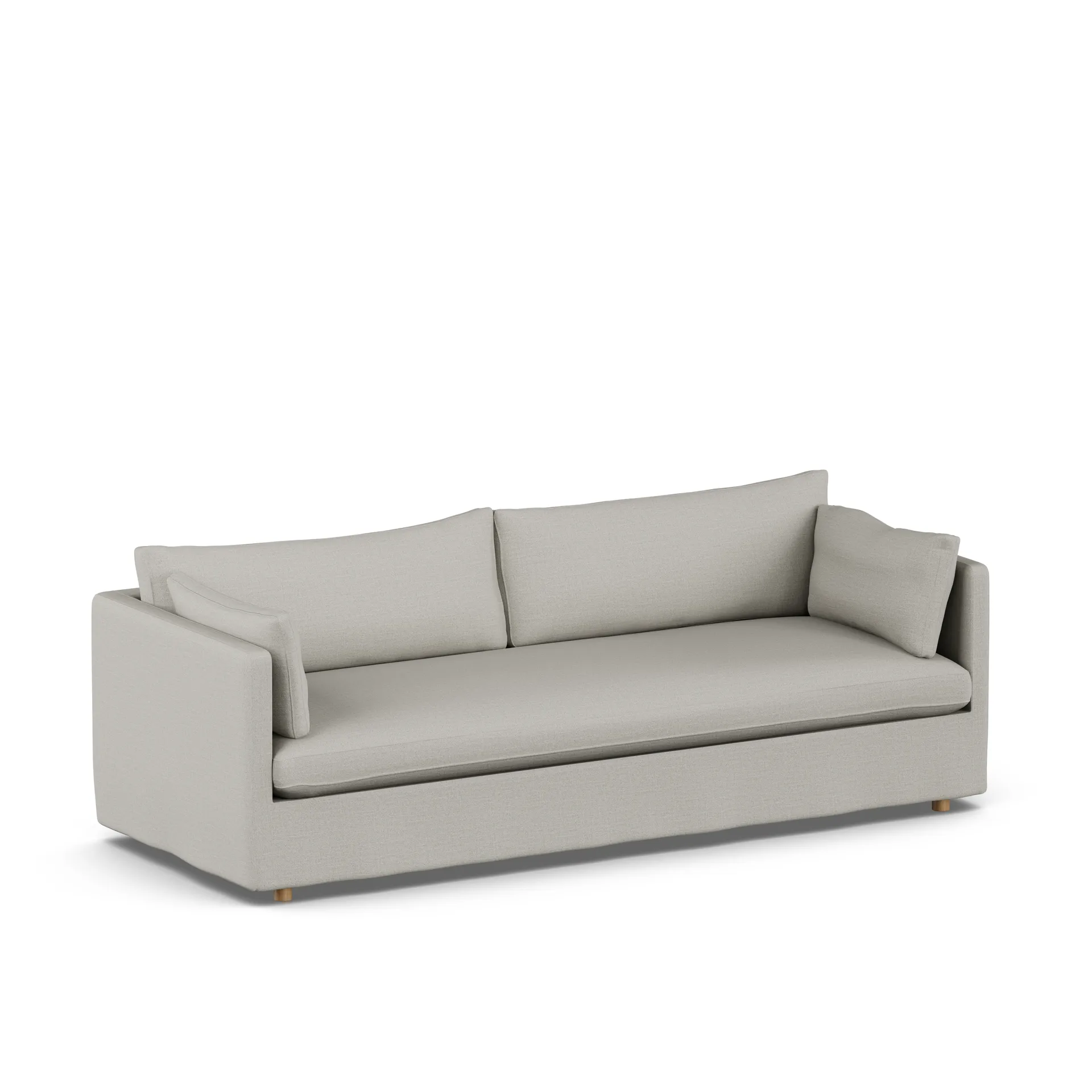 Linnevik Sofa, Same Grey 6673-Eiche weiß geölt, 4-sitzig, mit Volant 1898