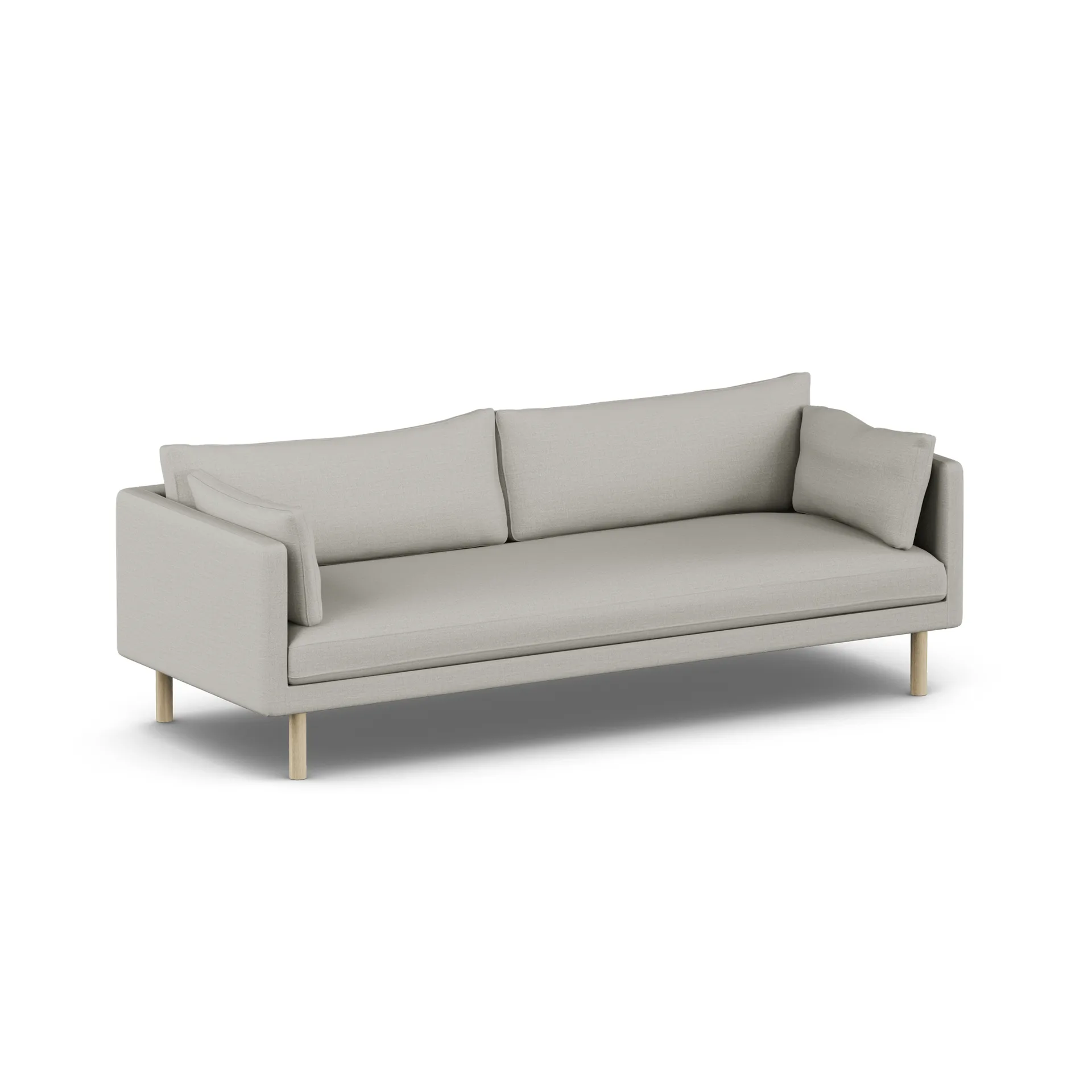 Linnevik Sofa, Same Grey 6673-Eiche weiß geölt, 4-sitzig, ohne Volant 1898