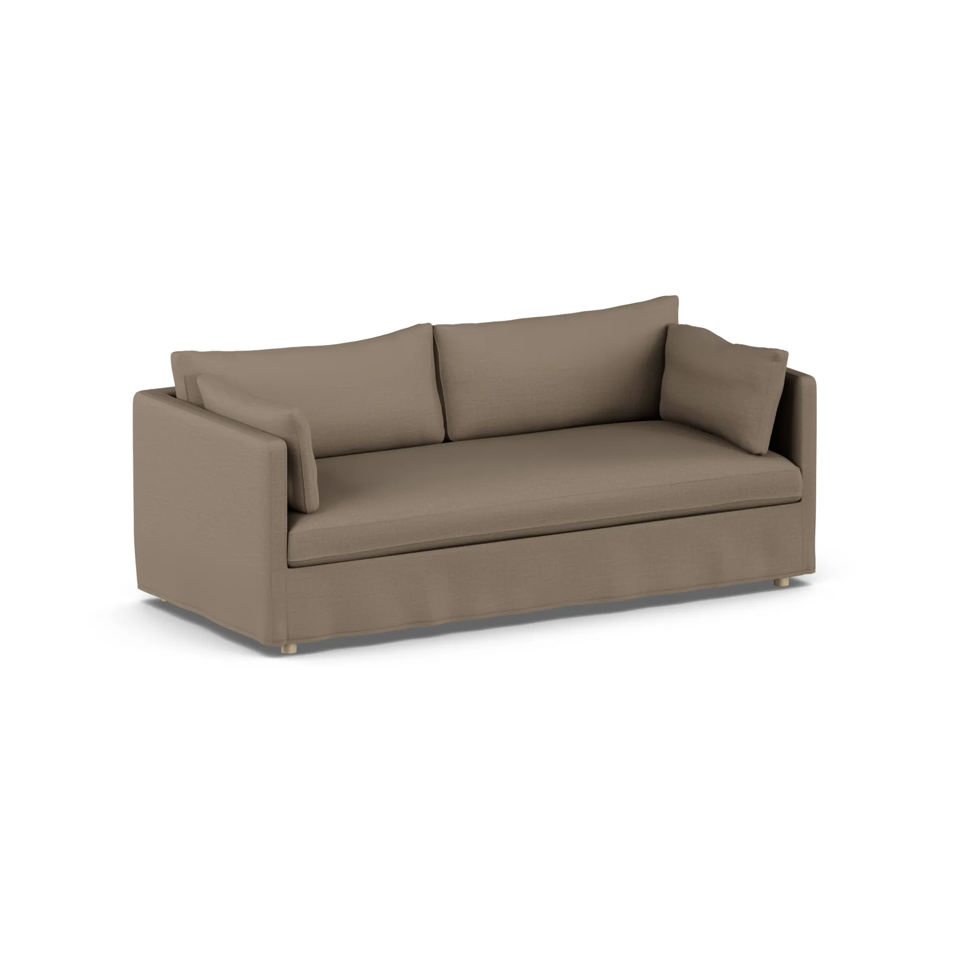 Linnevik Sofa, Same Mole 6674-Eiche weiß geölt, 3-sitzig, mit Volant 1898