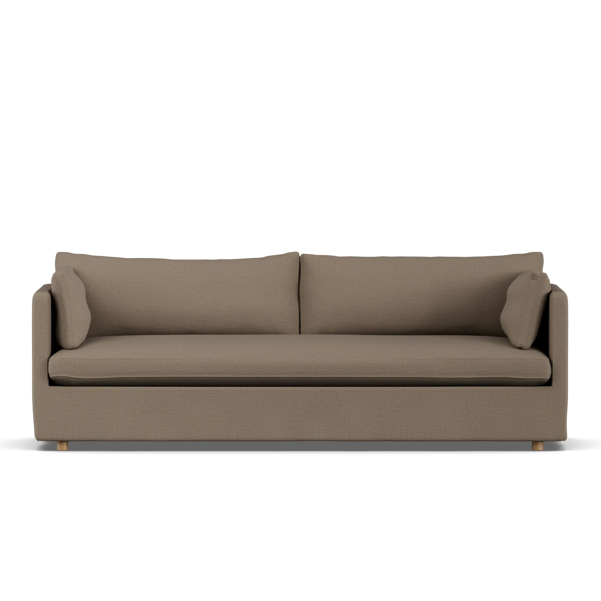 Linnevik Sofa, Same Mole 6674-Eiche weiß geölt, 4-sitzig, mit Volant 1898