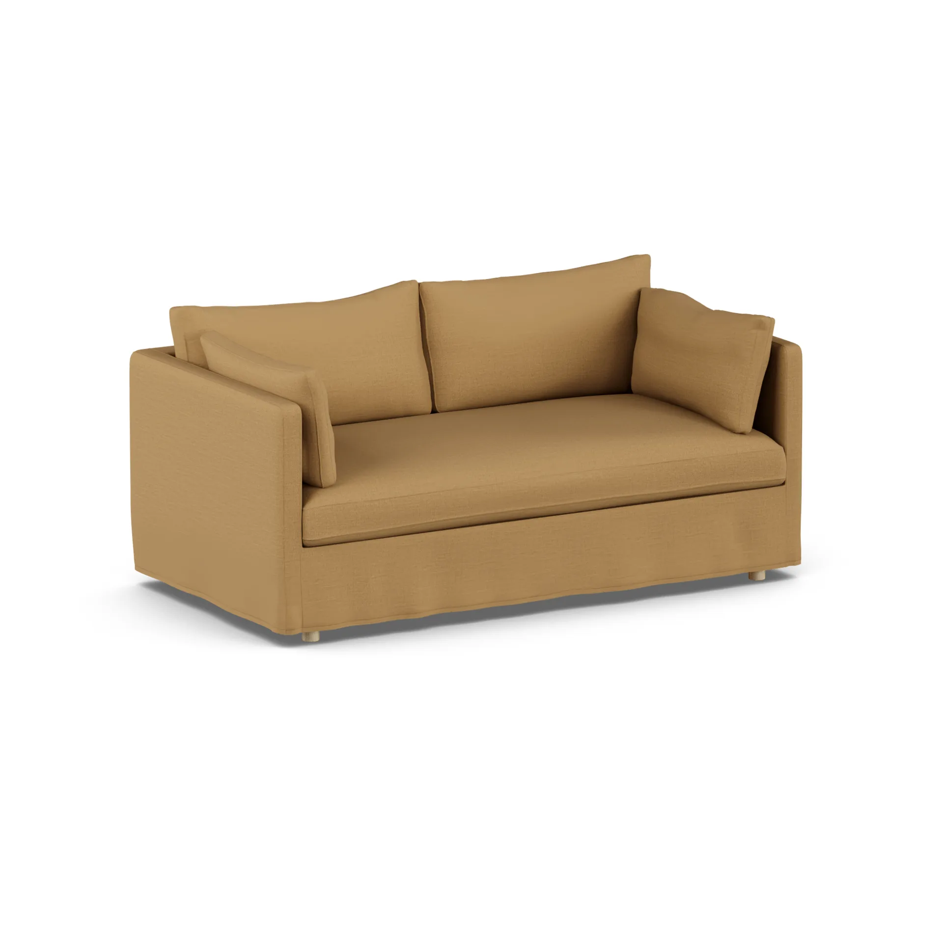 Linnevik Sofa, Same Ochre 6676-Eiche weiß geölt, 2-sitzig, mit Volant 1898