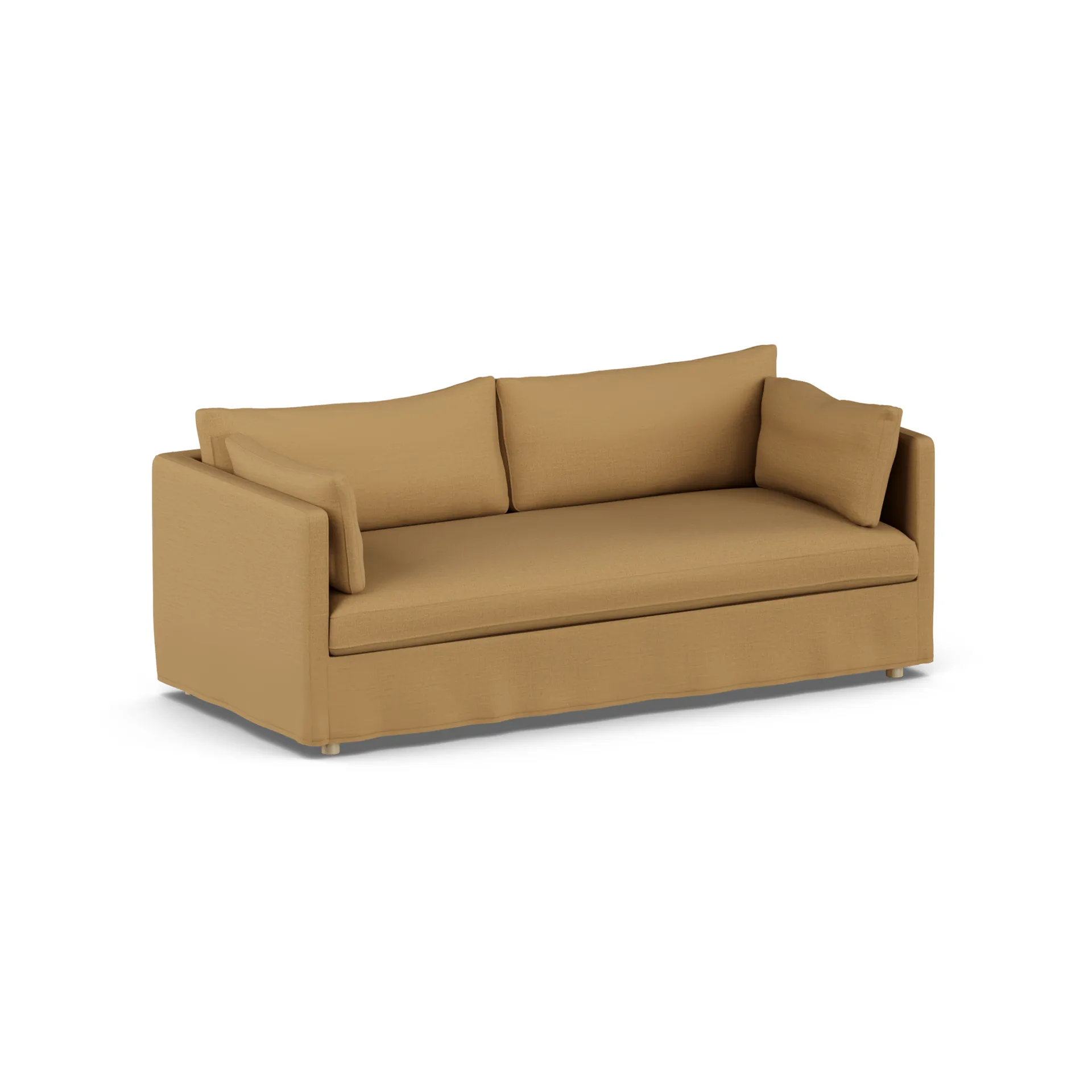 Linnevik Sofa, Same Ochre 6676-Eiche weiß geölt, 3-sitzig, mit Volant 1898