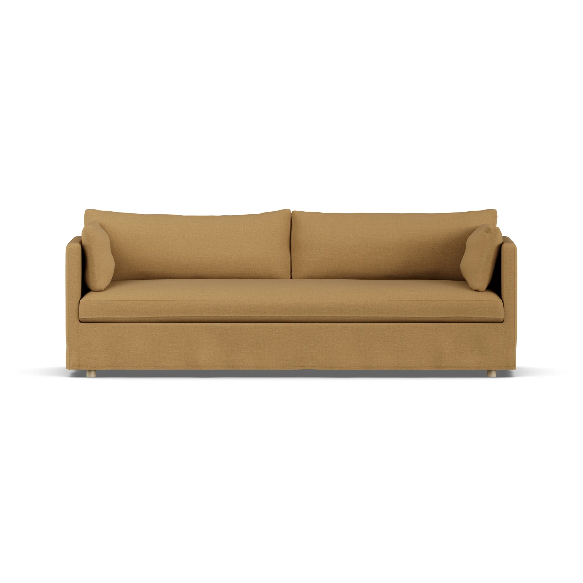 Linnevik Sofa, Same Ochre 6676-Eiche weiß geölt, 4-sitzig, mit Volant 1898