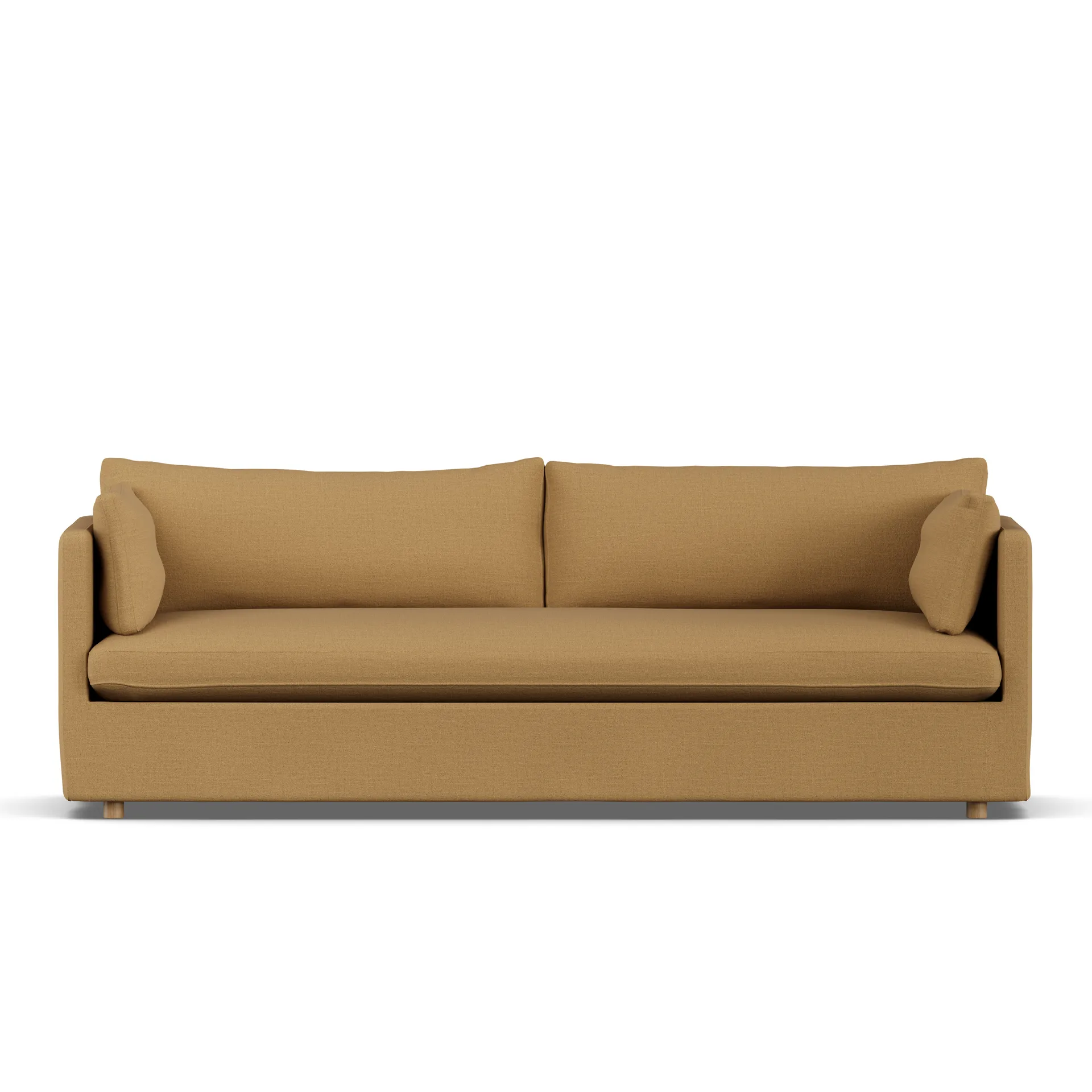 Linnevik Sofa, Same Ochre 6676-Eiche weiß geölt, 4-sitzig, mit Volant 1898