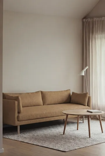 Linnevik Sofa - Same Ochre 6676-Eiche weiß geölt, 4-sitzig, ohne Volant - 1898