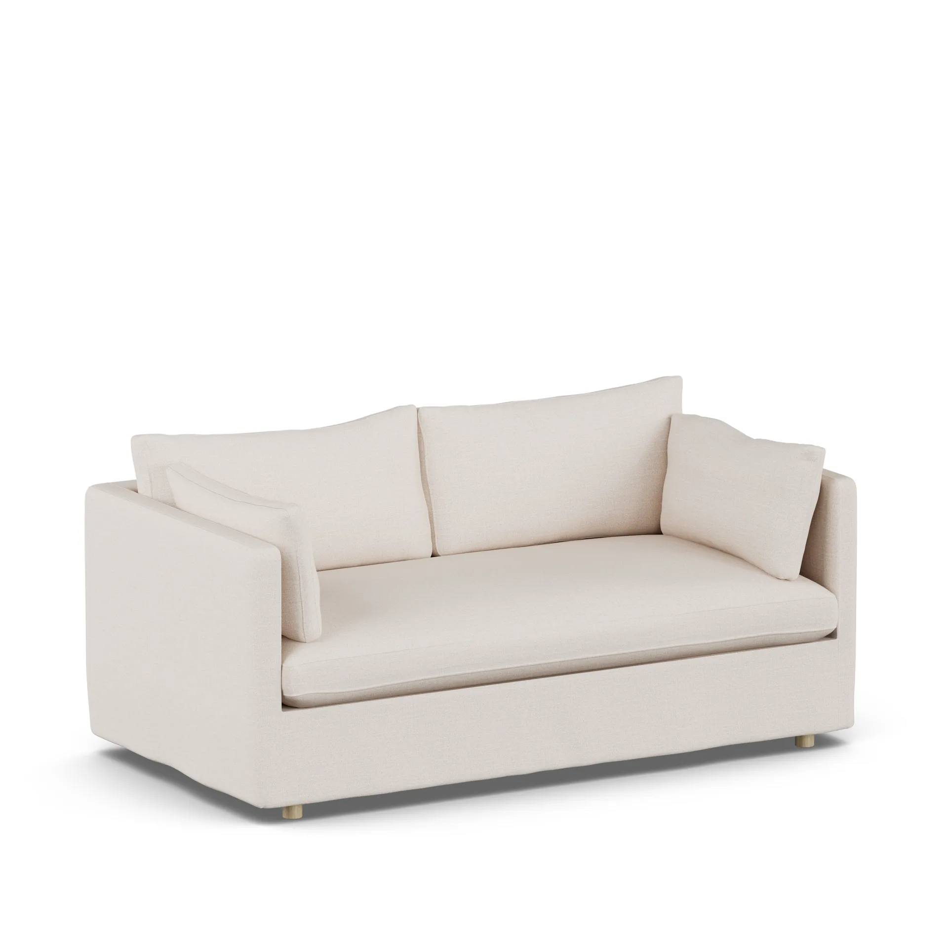 Linnevik Sofa, Same Off White 6671-Eiche weiß geölt, 2-sitzig, mit Volant 1898