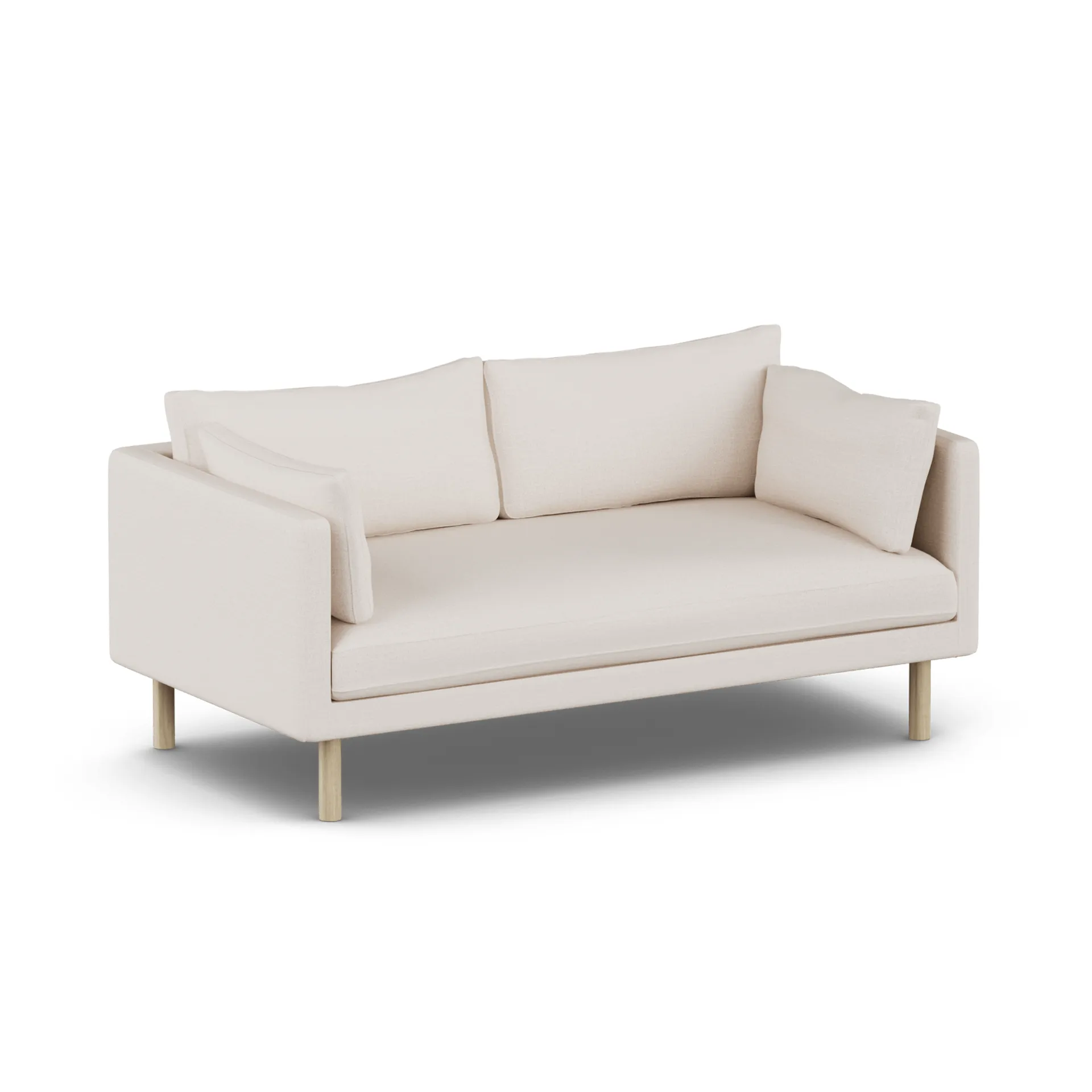 Linnevik Sofa, Same Off White 6671-Eiche weiß geölt, 2-sitzig, ohne Volant 1898
