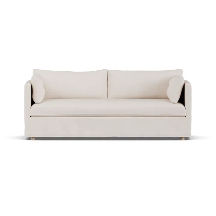 Linnevik Sofa - Same Off White 6671-Eiche weiß geölt, 3-sitzig, mit Volant - 1898