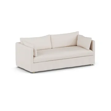 Linnevik Sofa - Same Off White 6671-Eiche weiß geölt, 3-sitzig, mit Volant - 1898