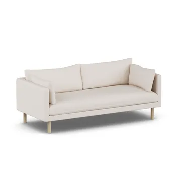 Linnevik Sofa - Same Off White 6671-Eiche weiß geölt, 3-sitzig, ohne Volant - 1898