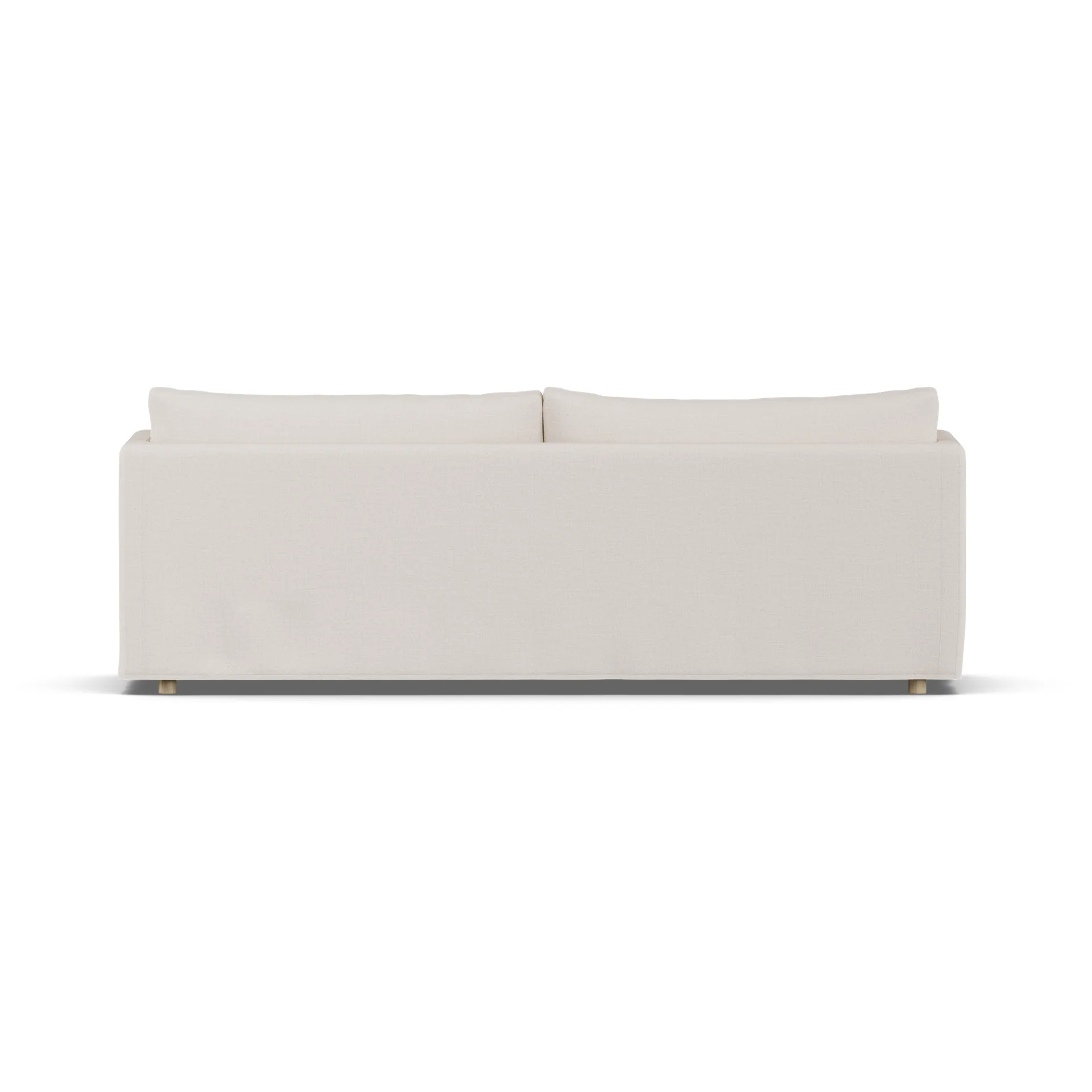 Linnevik Sofa, Same Off White 6671-Eiche weiß geölt, 4-sitzig, mit Volant 1898