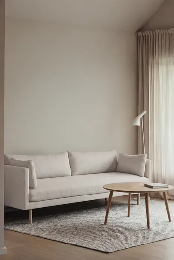 Linnevik Sofa - Same Off White 6671-Eiche weiß geölt, 4-sitzig, ohne Volant - 1898