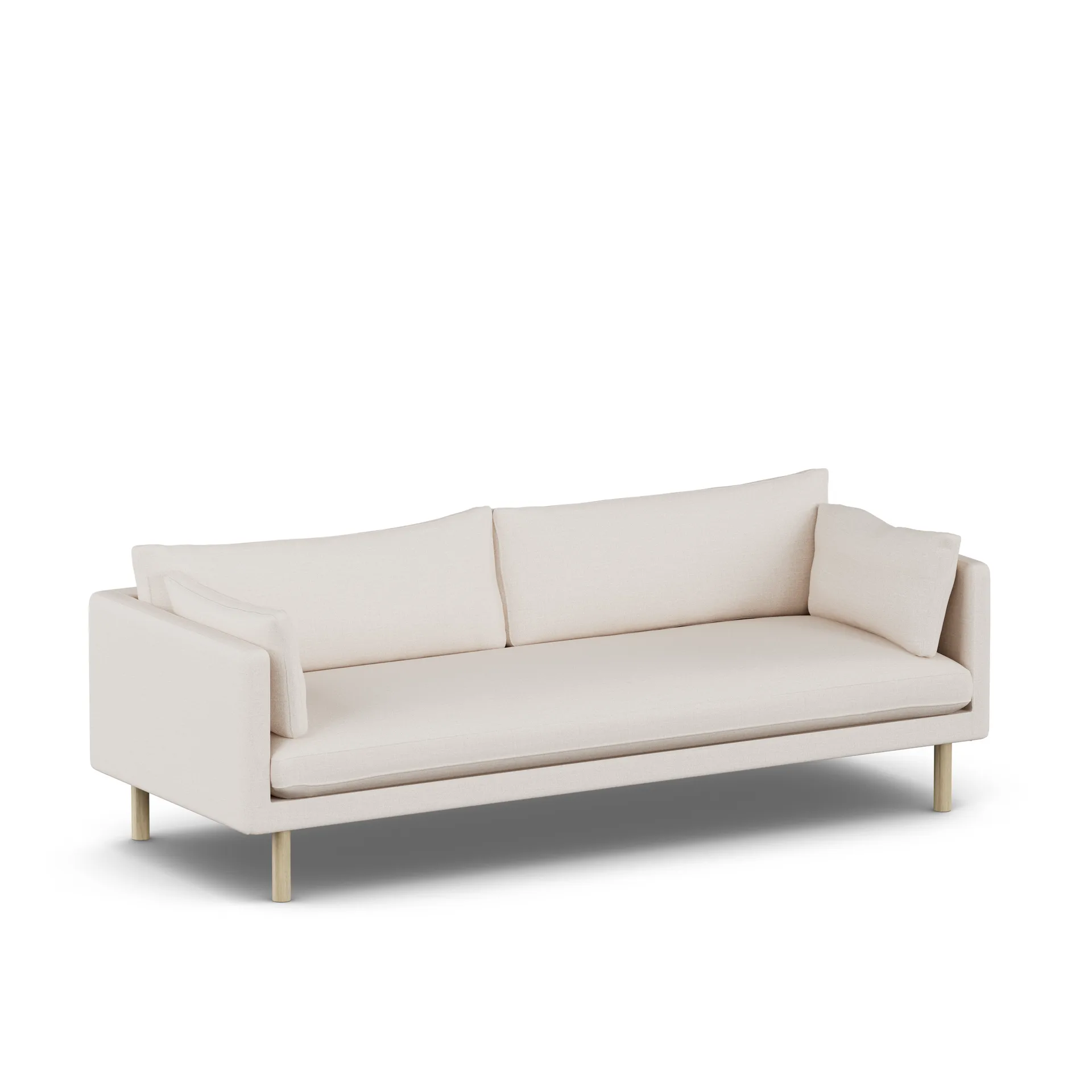 Linnevik Sofa, Same Off White 6671-Eiche weiß geölt, 4-sitzig 1898