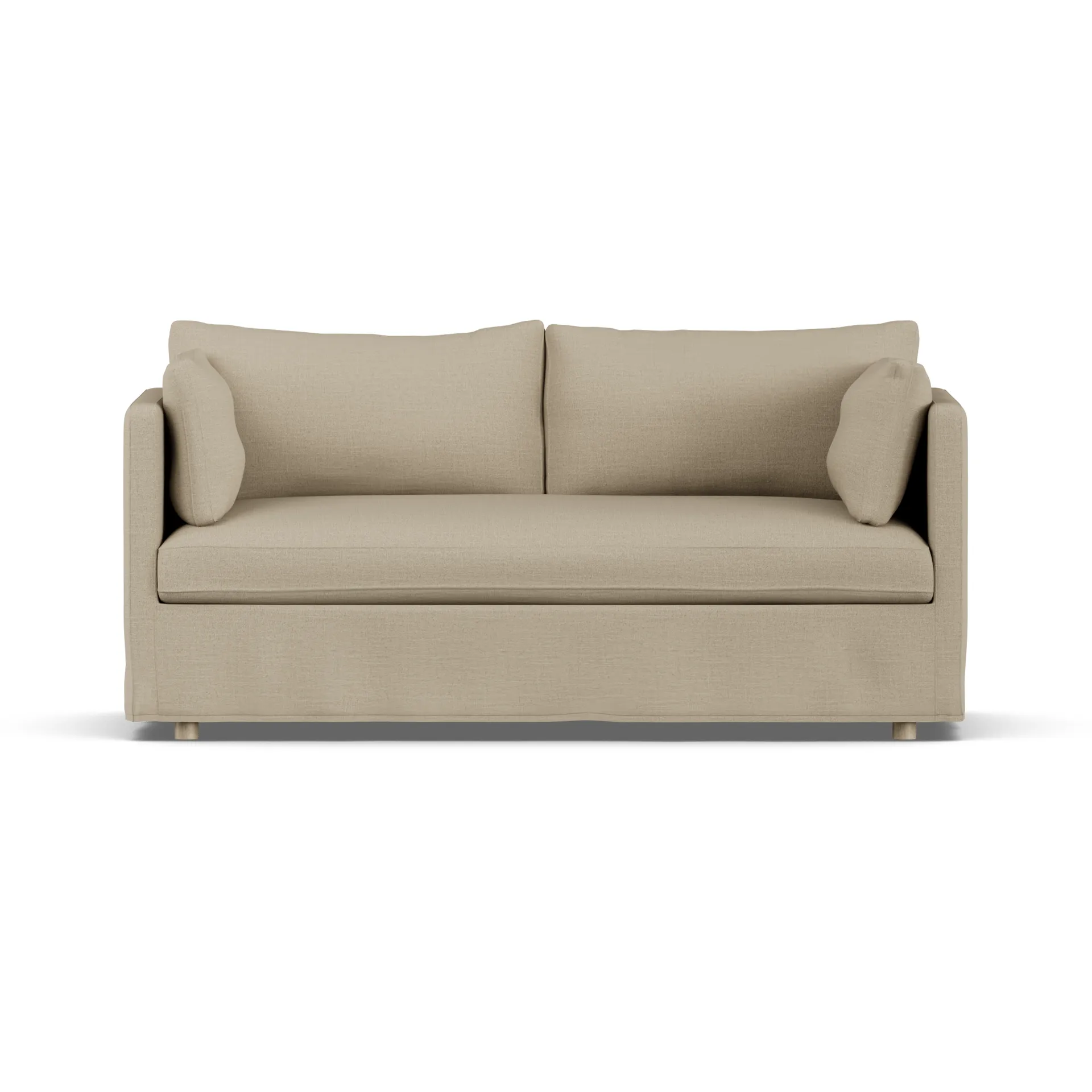 Linnevik Sofa, Same Sand 6672-Eiche weiß geölt, 2-sitzig, mit Volant 1898