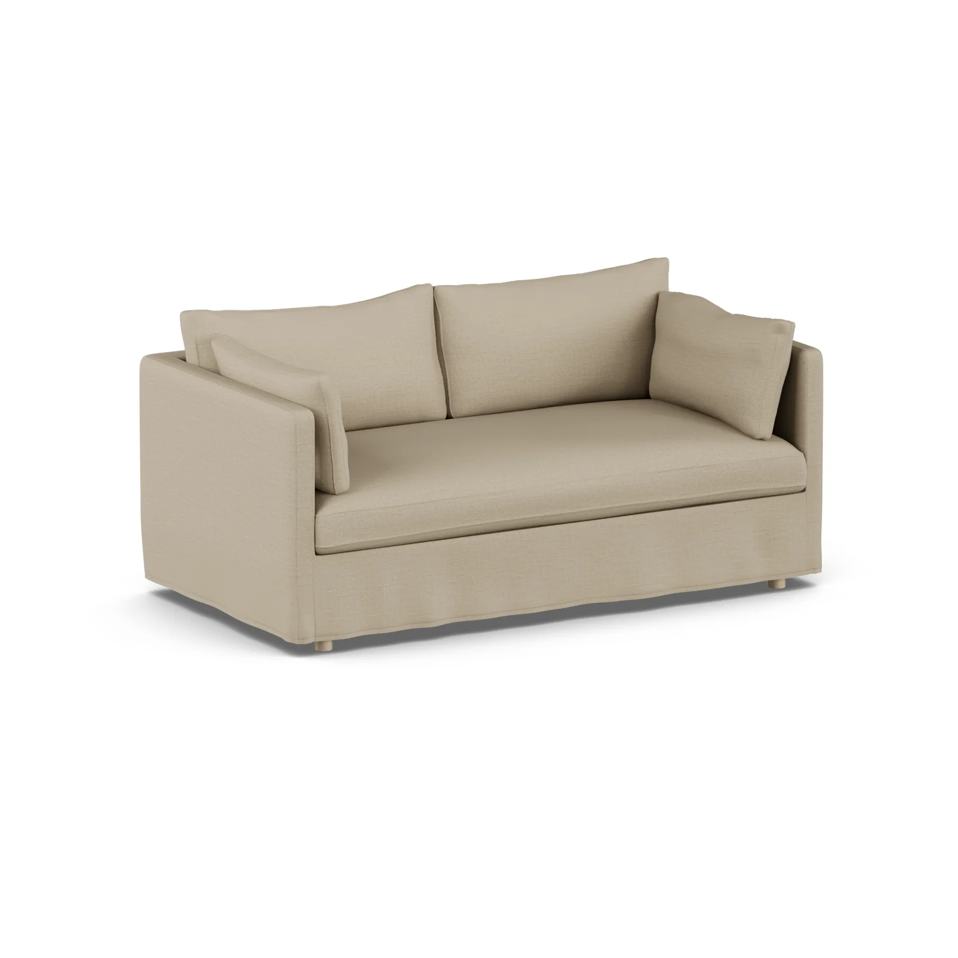 Linnevik Sofa, Same Sand 6672-Eiche weiß geölt, 2-sitzig, mit Volant 1898