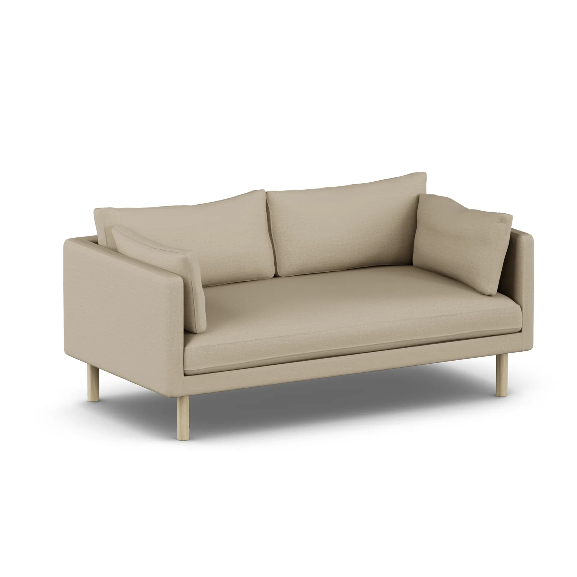 Linnevik Sofa, Same Sand 6672-Eiche weiß geölt, 2-sitzig, ohne Volant 1898