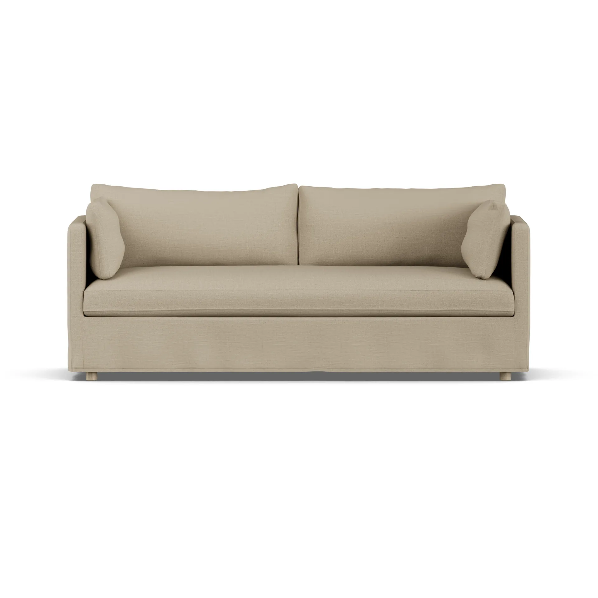Linnevik Sofa, Same Sand 6672-Eiche weiß geölt, 3-sitzig, mit Volant 1898
