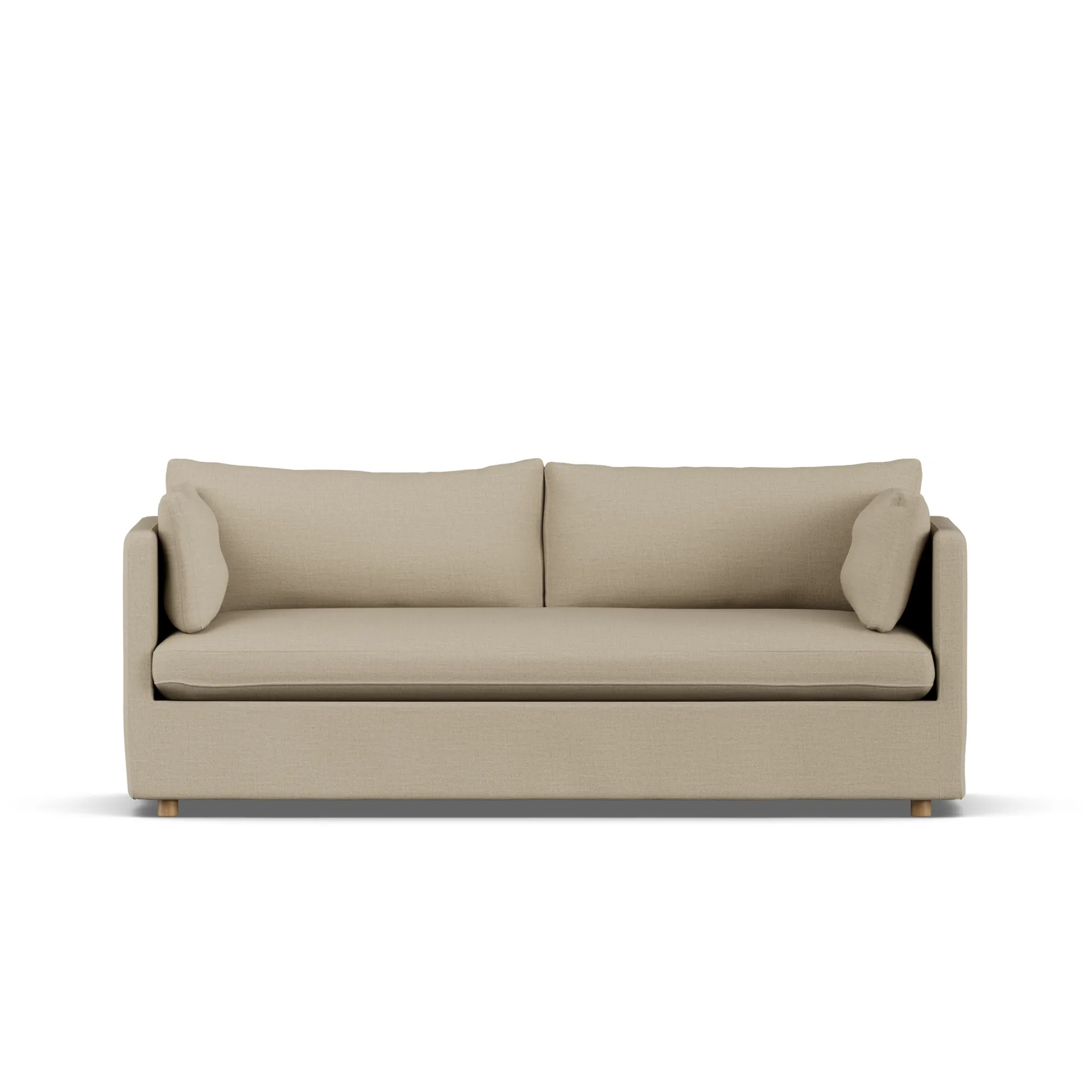 Linnevik Sofa, Same Sand 6672-Eiche weiß geölt, 3-sitzig, mit Volant 1898