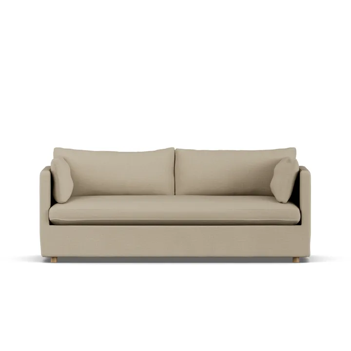 Linnevik Sofa - Same Sand 6672-Eiche weiß geölt, 3-sitzig, mit Volant - 1898