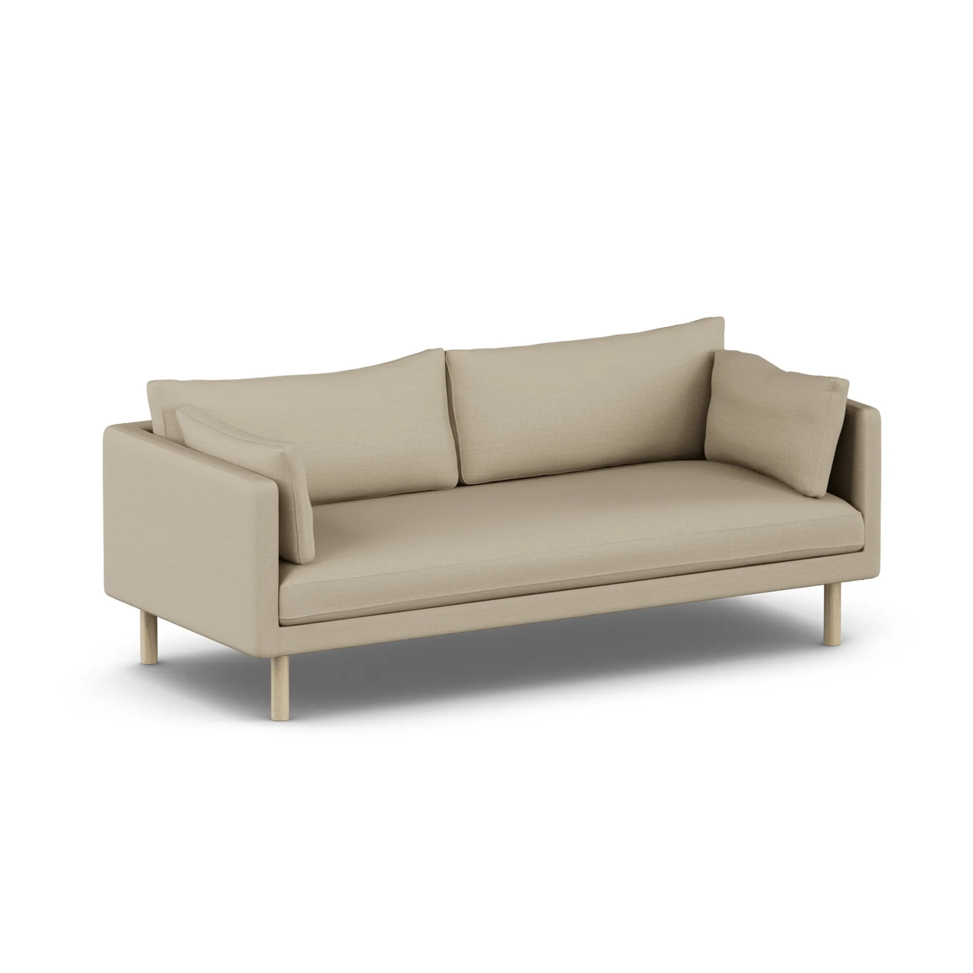 Linnevik Sofa, Same Sand 6672-Eiche weiß geölt, 3-sitzig, ohne Volant 1898